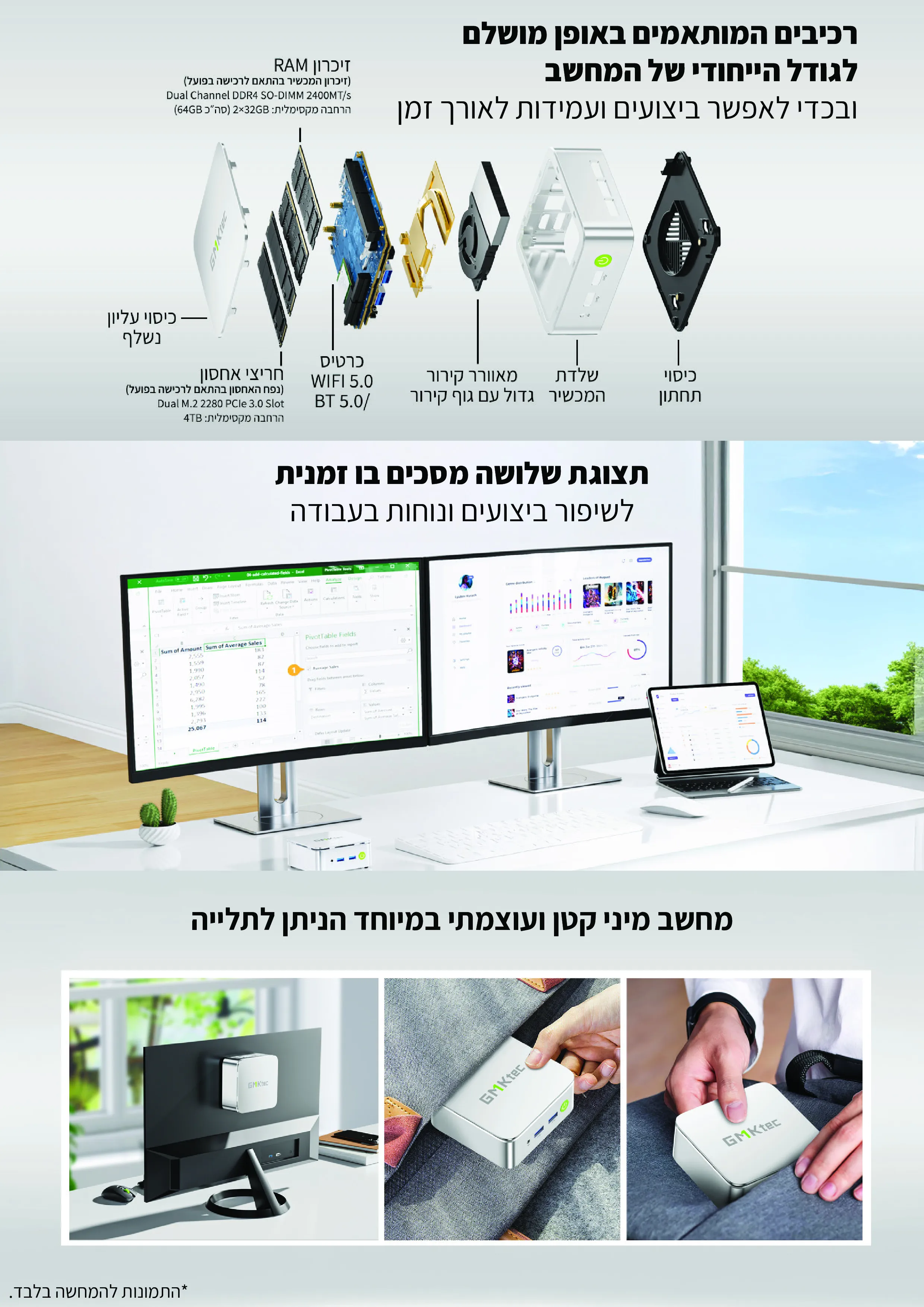 מחשב מיני AMD NucBox G10&nbsp;מבית&nbsp;GMKtec